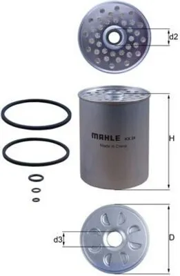 Obrázok produktu pre Palivový filter Mahle pre Citroen Fiat Ford Peugeot Renault Seat Volvo
