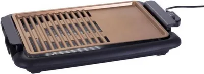 Obrázek produktu pro Bezdýmný gril Oliver Voltz OV51015O, 1500W, 42x27,5 cm, 2 grilovací zóny, nepřilnavý povrch, termostat, černá/hnědá