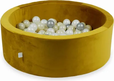 Produktbild von Bällebad 200 Stück 90x30 Velvet Gold: Hellgold, Silber, Perle