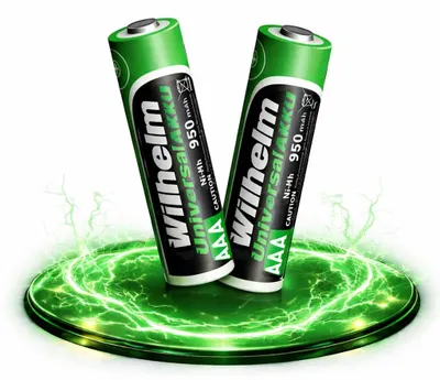Produktbild von 2 x AAA Mikro AKKU Wilhelm Universal Batterien wiederaufladbar 1,2 V HR03