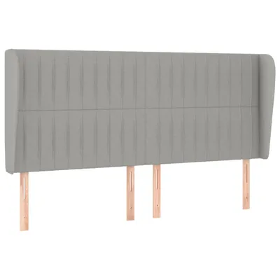 Produktbild von Kopfteil mit Ohren Hellgrau 183x23x118/128 cm Stoff
