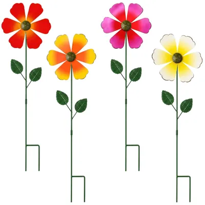 Immagine prodotto di Set di 4 mulini a vento in metallo per la decorazione del giardino