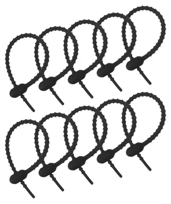 30 wiederverwendbare Silikon-Kabelbinder, 15 cm, schwarz