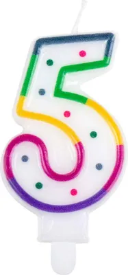 Produktbild von Geburtstagskerze Zahlen 0-9 Zahlenkerze 7,5 cm Kuchen-Deko, Ihre gewünschte Zahl:5