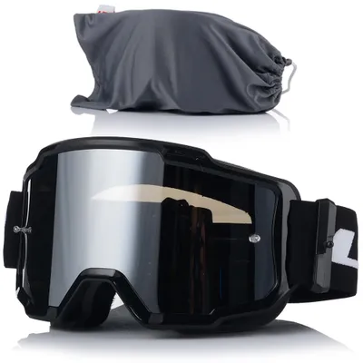 Produktbild von LS2 LADER Motocrossmaske Schwarz Silber Verspiegelte Linse