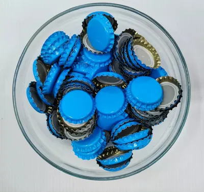Produktbild von 100 x Kronkorken 26mm - Kronenkorken mit Kunststoffeinlage - Bierkapsel für Bierflaschen Limonadeflaschenr BLAU