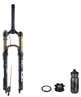Immagine prodotto di Forcella per mountain bike, ammortizzatori a gas e olio, leggera lega di magnesio, 27 telecomandi dorati