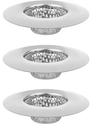 Produktbild von Waschbecken-Sieb - Edelstahl-Abflusssieb - Für Küchen- und Badezimmerabflüsse - 3 Stück, Ø 55 mm