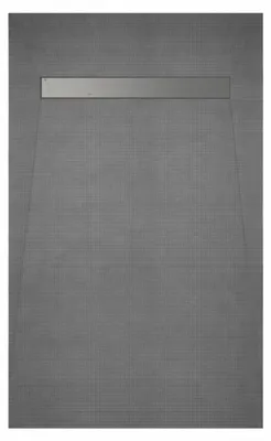 Image de Receveur de douche à carreler 120x90 cm avec bonde écoulement linéaire - Grille finition chrome