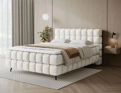Obrázek produktu pro Boxspringová postel s úložným prostorem 160x200 SARVIRO - bílá