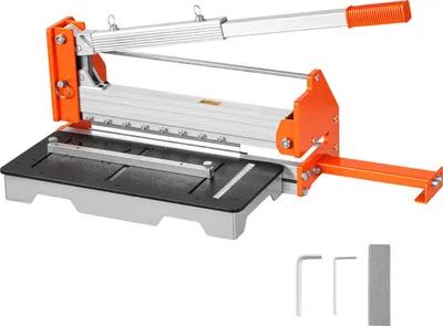 Produktbild von SucceBuy Vinylschneider 304,8 mm, Laminatschneider mit 16 mm Schnittstärke, Aluminium-Hebel, ausziehbarer Stützplatte, geeignet für Parkett, LVT, VCT, SPC, LVP, WPC