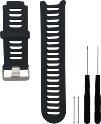 Produktbild von Armbandkompatibel mit Garmin Forerunner 910XT, verstellbares Silikon-Sportarmband als Ersatzarmband für die Garmin Forerunner 910XT Smartwatch (Schwarz)