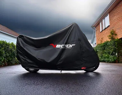 Produktbild von VECTOR H2O Abdeckplane Innen-/Außen für Motorrad/Scooter mit hoher Windschutzscheibe - Schwarz - S