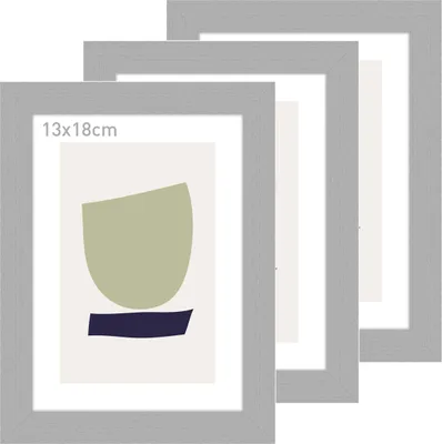 Produktbild von accent by nielsen Holz Bilderrahmen Velino, Silber, 13 x 18 cm (3er Set)