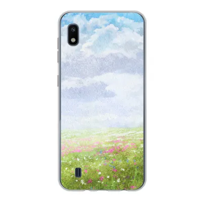 Produktbild von MuchoWow® Handyhülle Schutzhülle Hülle für Samsung Galaxy A10 Aquarell - Blumen - Landschaft Silikon Softcase Handy Hülle - Schutzhülle