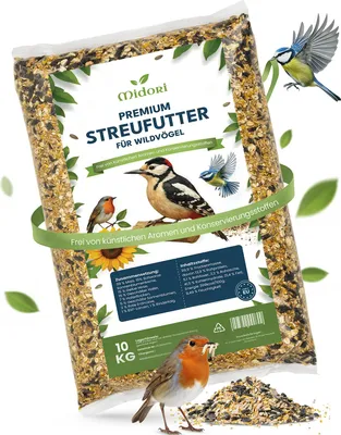 Produktbild von Vogelfutter Wildvogelfutter ganzjährig für Wildvögel, hochwertiges, proteinreiches, energiereiches Ganzjahresvogelfutter Streufutter, 10 kg
