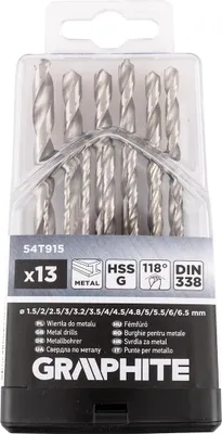 Produktbild von Wiertła do metalu HSS-G 1.5 - 6.5 mm zestaw 13 sztuk