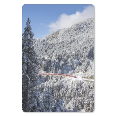 Produktbild von MuchoWow® Mauspad Mousepad Mit dem Zug durch die Winterlandschaft der Schweiz 18x27 cm - Mousepads - Maus Mat - Pad - Mausunterlage