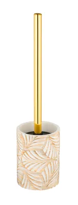 Produktbild von WENKO WC Garnitur Terralba Toiletten Papier Halter Weiß Gold Bürste Ersatz Rolle