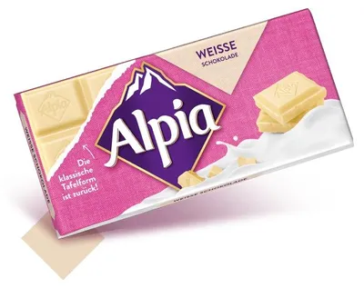 Produktbild von Alpia Weisse cremige zartschmelzende weiße Schokoladentafel 100g