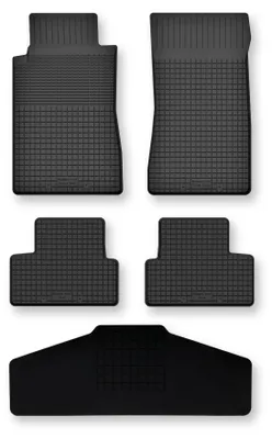 Produktbild von Gummi-Fußmatten + Tunnel für Mercedes C W202 1993-2000 (Kombi/Limousine) – 5-tlg, Schwarz, Semi-Universal, angepasst – Wielganizator Semi-Universal