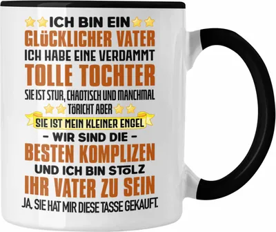 Produktbild von Trendation - Vater Tochter Tasse Geschenk Papa Töchter Geschenkidee Partner Ja Sie Hat Mir Diese Tasse Gekauft (Schwarz)