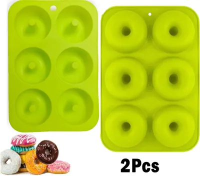 Produktbild von Silikon-Donut-Form, 2er-Set Silikon-Donut-Backform, Antihaft-Silikonform-Geschirrspüler, Backofen, Mikrowelle, Gefrierschrank