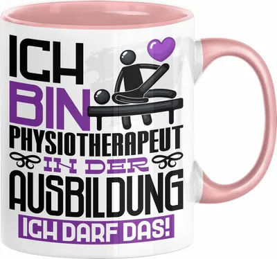 Produktbild von Physiotherapeut Ausbildung Tasse Geschenk Ich Bin Physiotherapeut In Der Ausbildung Ich Darf Das Geschenkidee Spruch (Rosa)
