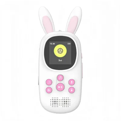 Image de Lecteur MP3 portable ZELURXX pour enfants, Bluetooth 5.0, 32 Go, avec haut-parleur, radio FM, fonction d'enregistrement, lecture de livres électroniques, affichage d'images, écran TFT, rose
