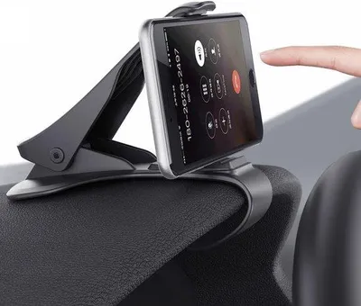 Productafbeelding van Autotelefoonhouder - Zwart - Universele Telefoonhouder voor Smartphone - Eenvoudige Bevestiging voor in de Auto