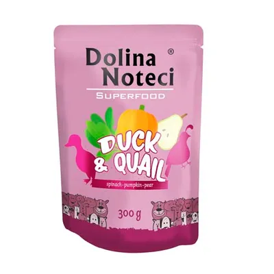 Zdjęcie produktu dla DOLINA NOTECI SUPERFOODS kaczka i przepiórka dla psów 300 g