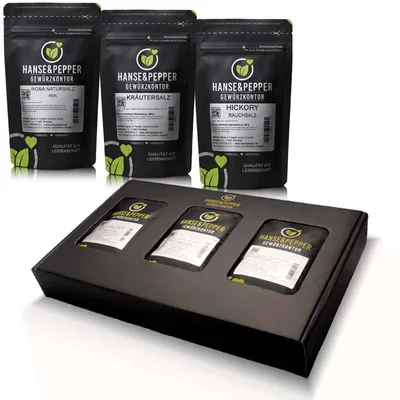 Produktbild von 3x250g Salz Gewürz Geschenk Boxen