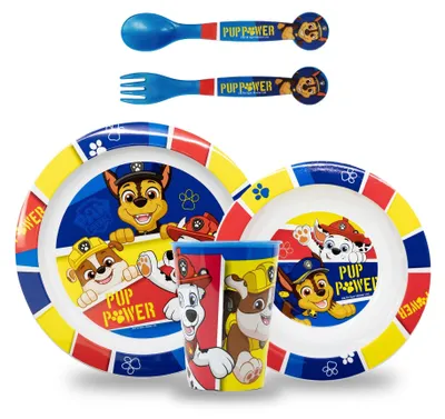 Kinder-Geschirrset Paw Patrol, 5-teilig, BPA-frei, wiederverwendbar