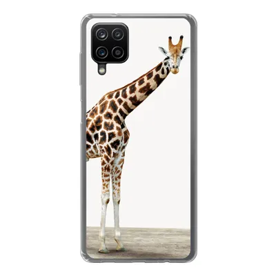 Produktbild von MuchoWow® Handyhülle Schutzhülle Hülle für Samsung Galaxy A12 Giraffe - Tiere - Weißer Hintergrund - Kinder - Junge - Mädchen Silikon Softcase Handy Hülle - Bild