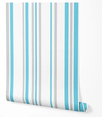 Produktbild von Selbstklebende Tapete Möbelfolie Grau Blau Streifen Modernes Design Tapete Wohnzimmer Schlafzimmer Küche Flur Elegante Wanddeko 2,5m x 0,5m