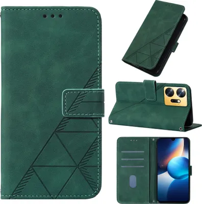 Produktbild von Hülle für Infinix Zero 20 Prägung Flip Leder Kartenfächer Schutzhülle mit Ständer Grün