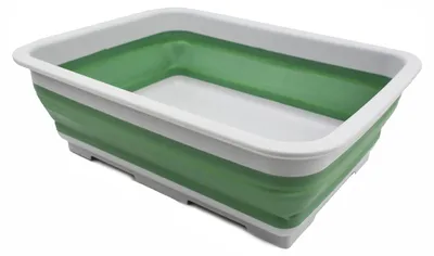 Faltbare Wanne 7L, 38 x 27,5 x 12 cm, Grau/Dunkles Seegrün, platzsparend
