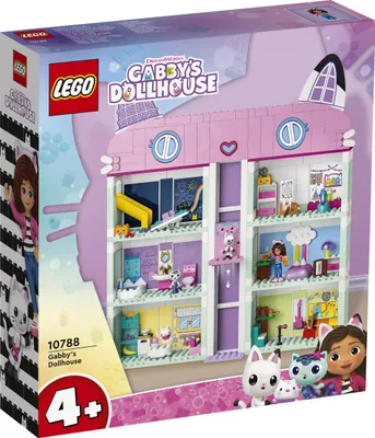 Produktbild von LEGO 10788 Gabby's Dollhouse Spielzeug-Set, 8 Zimmer & 4 Etagen Gabbys Puppenhaus Spielzeug mit Gabby, Pandi, Meerkatz, Kuchi Figuren und Zubehör, Geschenk für Mädchen ab 4 Jahren, Jungen und Kinder