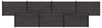 Zdjęcie produktu dla vidaXL Element ogrodzeniowy, 7 szt., WPC i aluminium, czarny
