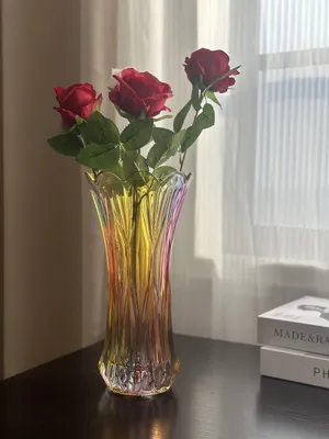 Produktbild von Glasvase 30 cm, farbiges Kristall, für Wohnzimmer