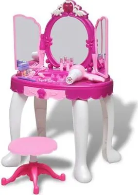 Produktbild von Kinderspielzeug Kinder Schminktisch mit 3 Spiegeln, mit Licht und Sound, rosa