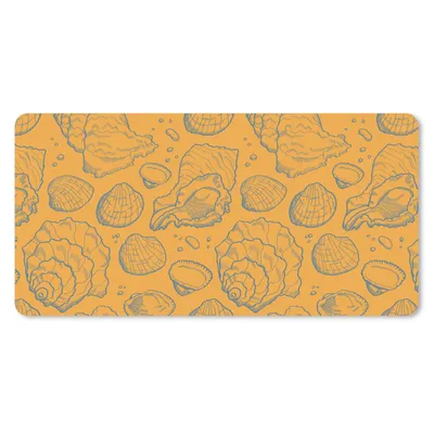 Produktbild von MuchoWow® Schreibtischunterlage Muscheln - Gelb - Orange - Muster 80x40 cm - XXL Mauspad - Gaming Mauspad