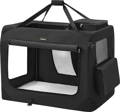 Immagine prodotto di Feandrea Cassa pieghevole per cani, Box per trasporto cani, XXXL, Borsa per cani, Tessuto Oxford, Rete, Traspirante, Portatile, Struttura in metallo, con maniglie, Tasche,