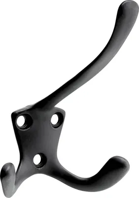 Produktbild von Hettich Hut-& Mantelhaken Zinkdruckguss 76 x 96 x 90 mm schwarz - 1 Stück