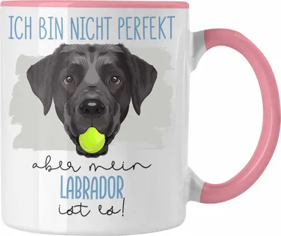 Produktbild von Trendation - Labrador Besitzer Tasse Geschenk Lustiger Spruch Geschenkidee Besitzerin Ich Bin Nicht Perfekt Aber Mein Labrador Ist Es (Rosa)