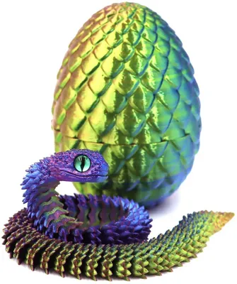 Productafbeelding van 3D-slangfiguur, 8,5 cm – Decoratieve figuur van PLA, kleur groen