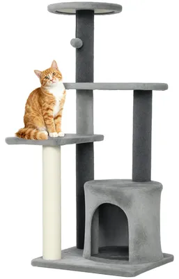 Produktbild von PawHut Kratzbaum 103 cm Katzenbaum mit Katzenhöhle Plattformen Sisal-Kratzsäulen