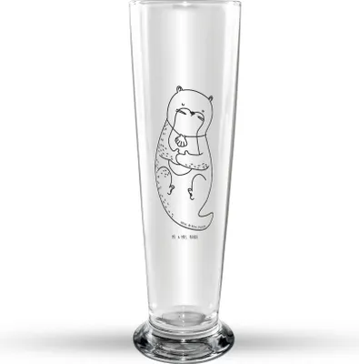 Produktbild von Mr. & Mrs. Panda Bierglas Otter Muschel - Transparent - Geschenk, Bier Glas, Seeotter, Bierbecher, Süß, Motivation, Glasbierglas, Trinkglas, Träumen, Glasbecher
