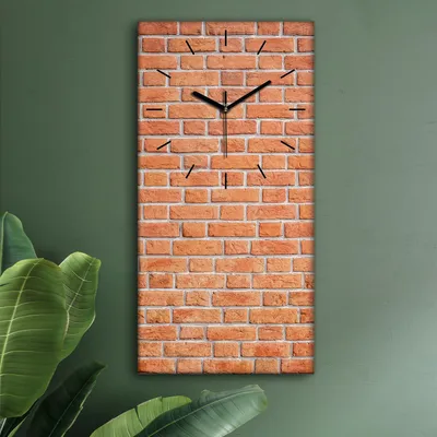 Produktbild von Wohnzimmer Leinwand Uhr Geräuschlos Küche 30x60 Ziegel, Motive, Wand, Textur, schwarze Zeiger
