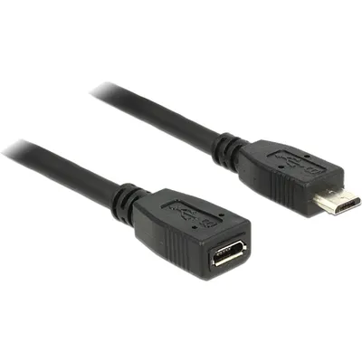 Produktbild von DeLOCK 83248, 1 m, Micro-USB B, Micro-USB B, USB 2.0, Männlich/Weiblich, Schwarz